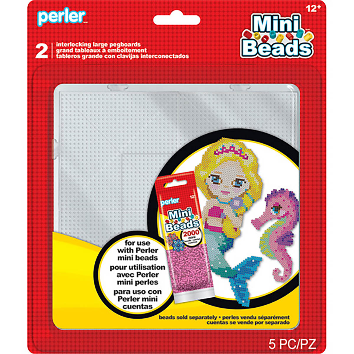 Mini Beads Large Pegboards, 2 Ct